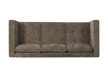 3 Seater Sofa With Square Arms, Tufted Pillow Back For Living Room