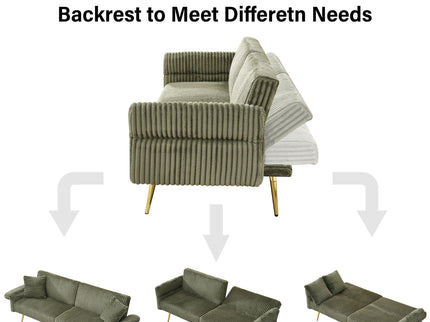 Luxury Foldable Double Sofa Bed With Folding Armrests