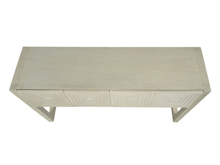 Geometric Carved Console Table With 3 Soft Close Drawers