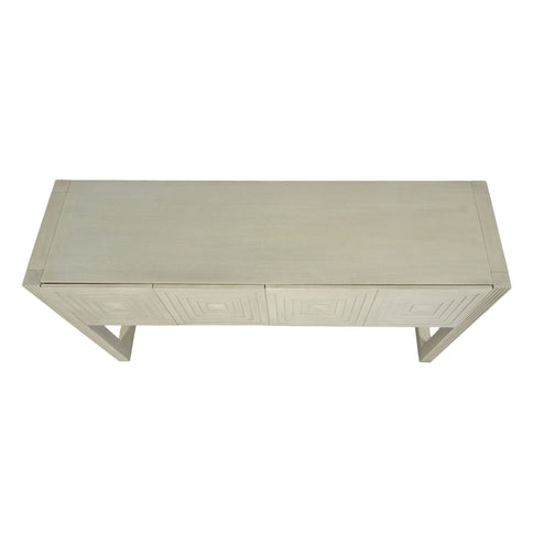 Geometric Carved Console Table With 3 Soft Close Drawers