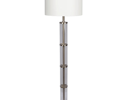 Nimbus - Floor Lamp With 3 Way Rotary Switch Clear Body Base - Silver Gray / White