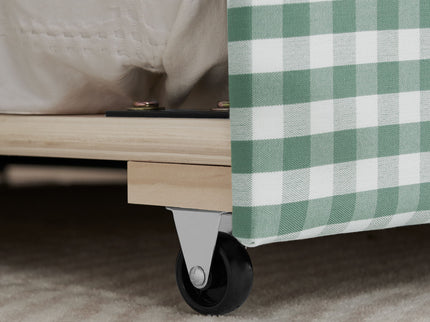 Gingham Daybed With USB Charging Port, Wave Shaped Design