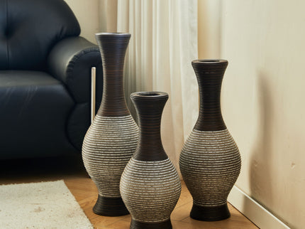 Tall Designer Floor Vase With Elegant 2 Tone