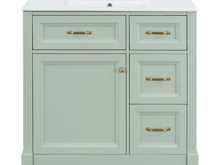 Modern Bathroom Vanity With Sink, 4 Drawers, Soft-Close Door, Adjustable Shelf