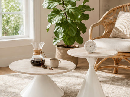 2 Piece Coffee Round Table Set