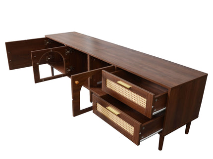 TV Stand With App-Controlled LED Lights, 2 Drawers & Door Storage