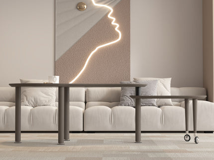 Rotatable Cocktail Table With Solid Legs, 360 Degree Rotating