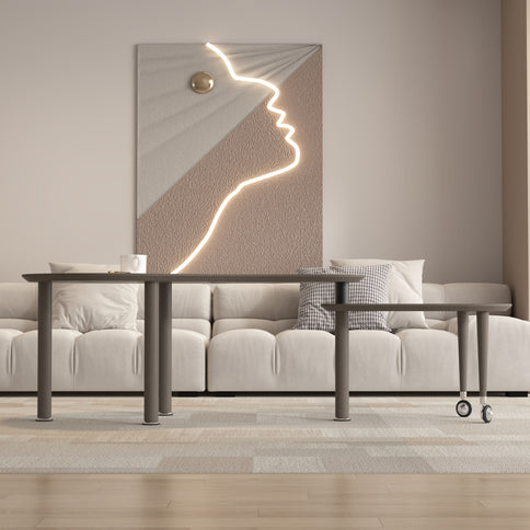 Rotatable Cocktail Table With Solid Legs, 360 Degree Rotating