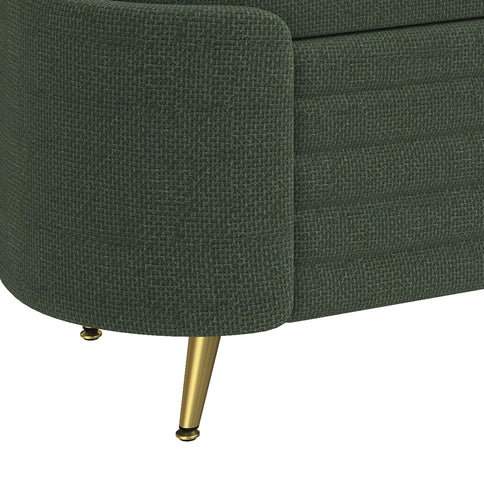 Modern Oval Storage Ottoman With Upholstery
