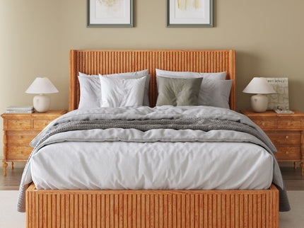 Platform Bed Frame With Headboard, Floor Standing Design