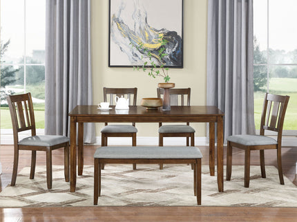 Kitchen Dining Set, Rectangular Dining Table With Upholstered Chairs