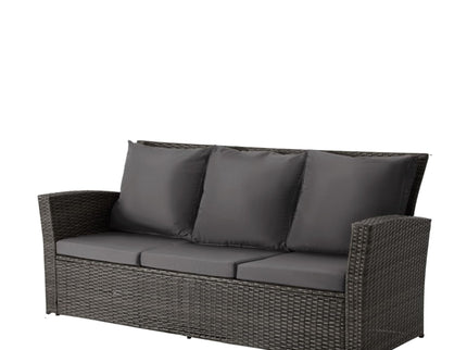 All-Weather Wicker 3 Seat Patio Sofa With Thick Cushions