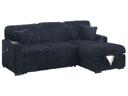 Convertible Sectional Upholstered Sleeper Sofa With Storage Chaise