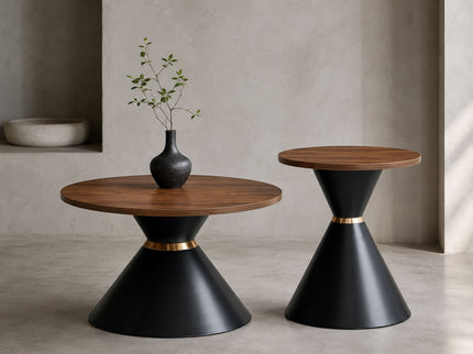2 Piece Round Coffee Table Set For Living Room