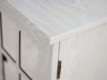 Storage Cabinet With 3 Mirrored Acrylic Doors, Adjustable Shelves