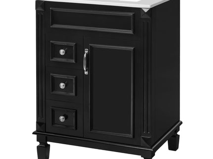 Bathroom Vanity With Sink, Compact Cabinet & 2 Drawers And Adjustable Shelf