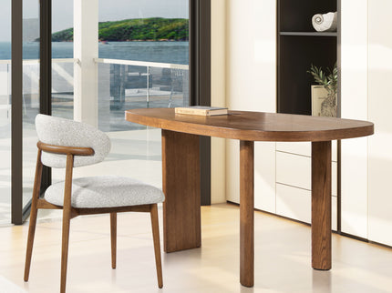 Locke - Modern Upholstered Dining Chair With Frame - Salt / Pepper