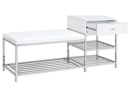 Yesler - 1 Drawer Storage Bench - Glossy White