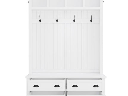 Hall Tree With 4 Drawers, Coat Rack With 6 Hooks