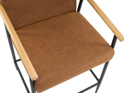 Mid Century Modern Counter Stool Set With Iron Frame