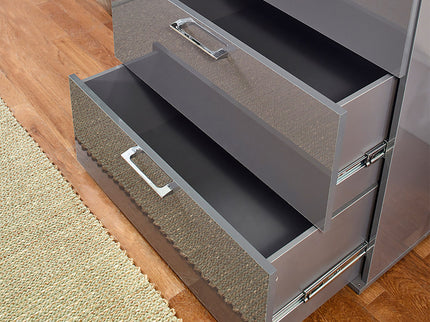 Bliss - Glossy 4 Drawer Jumbo Chest With Extra Deep Storage