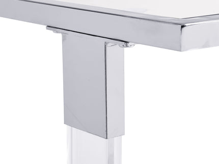 Side Table, Sofa Table, Glass Top C Shape Square Table With Metal Base For Living Room, Bedroom, Balcony Home And Office