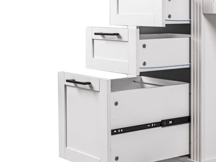 Office Desk With Charging Station & Storage Cabinet