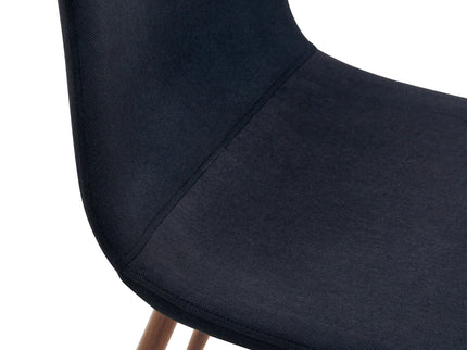 Luxury Simple Chair (Set of 4) Linen Cotton High Resilience Dining Chair With Metal Color Leg - Black / Walnut