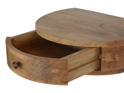 Wall Mounted Rounded Nightstand - Oak