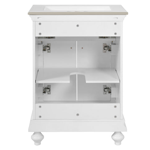 Modern Bathroom Vanity With Tip-Out Drawer And Soft-Close Hinges
