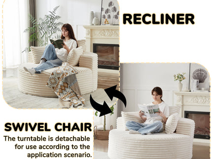 Swivel Chair With 360° Rotation For Living Room