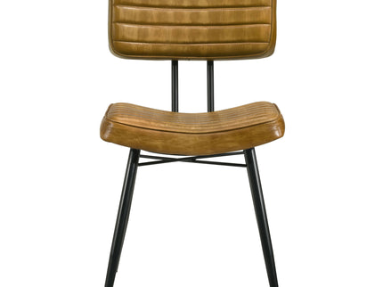 Tufted Side Chairs Upholstery And Tapered Legs (Set of 2) - Camel