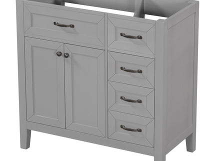 Modern Bathroom Vanity Base Only, 2 Doors And 3 Drawers