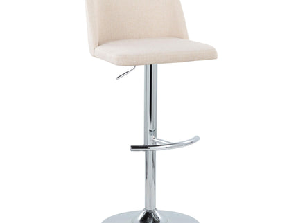 Toriano - Contemporary Adjustable Barstool With Swivel & Rounded T Footrest (Set of 2)