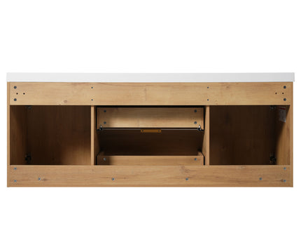 Double Sink Bathroom Vanity Soft Close Doors, Divided Drawers, Wall Mounted - Wood