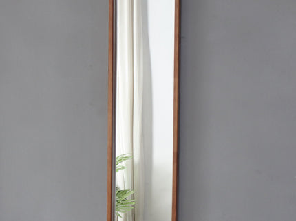 Decorative Rubber Frame Mirror With Elongated Oval Frame - Brown