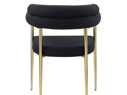 Dining Chairs (Set of 2), Mid-Century Modern Dining Chairs, Kitchen Dining Room Chairs, Round Boucle Backrest Sherpa Dining Chair With Brushed Metal Legs