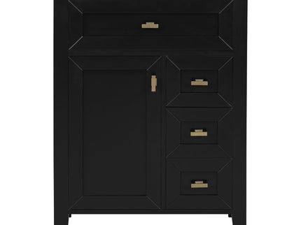 Bathroom Vanity With Sink, 3 Drawers & Cabinet With 2 Tier Door Storage Rack, Soft Close Doors & Drawers