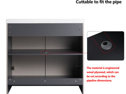 Modern Freestanding Bathroom Vanity With Soft Close Cabinet Doors