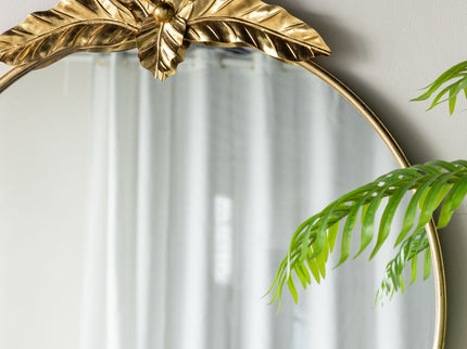 Large Round Wall Mirror With Metal Frame, Circle Accent Mirror For Living Room Bedroom Entryway - Gold