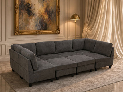 8 Piece Modular U - Shape Sectional Sofa