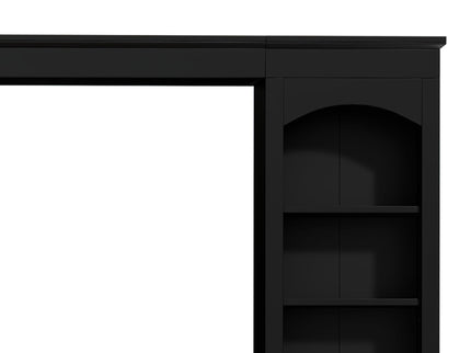 Arched Entertainment Center Wall Unit With Bookshelf, Retro Large TV Stand