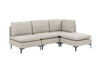 Beige / 2 Pc. 3 Seater Sectional, Ottoman