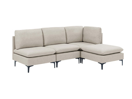 Upholstered Modular Sectional With Tall Legs, Medium Firm Seat