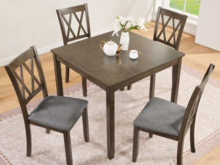 5 Piece Dining Table Set With 4 Chairs - Walnut