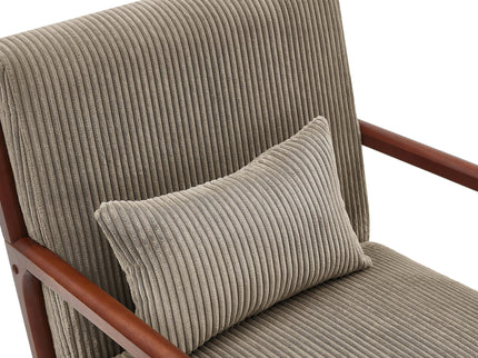 Upholstered Armchair With Back Support Pillow