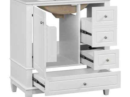 Freestanding Bathroom Vanity With Sink, Soft Close Door, 3 Drawers