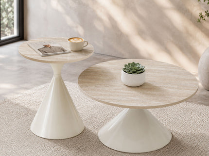 2 Piece Coffee Round Table Set
