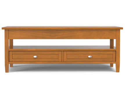 Warm Shaker - Lift Top Coffee Table With Hidden Storage And Lift Top Functionality - Brown