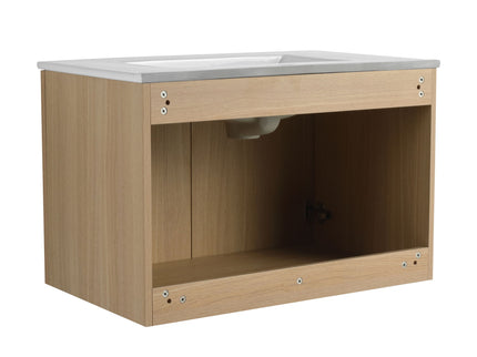 Wall Mounted Bathroom Vanity With Ceramic Sink And 2 Soft Closing Doors